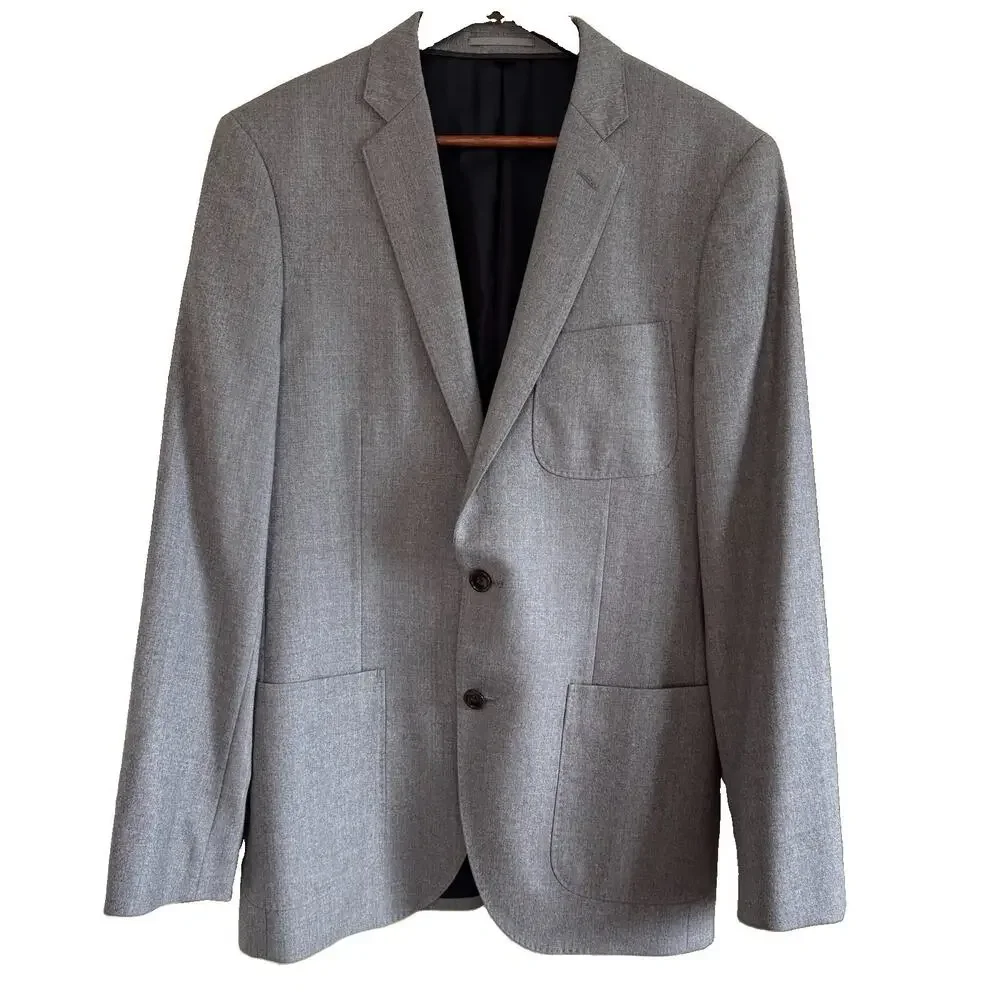 J.Crew Ludlow Blazer 38R 100% Italian Wool Gray Vitale Barberis Canonico